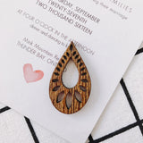 Natural Wood Geometric Texture Earrings Pendants