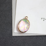 Resin Core Decoration Geometry Ovals Alloy Charms - 20pcs/lot
