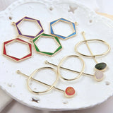 30pcs/lot Alloy Drop Oil Geometric Shape Earring/Bracelet/Necklace Pendants