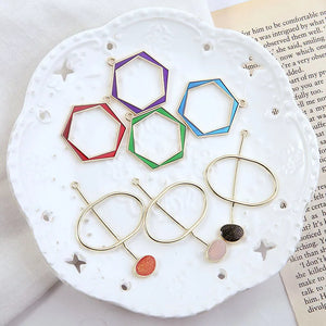 30pcs/lot Alloy Drop Oil Geometric Shape Earring/Bracelet/Necklace Pendants
