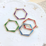 30pcs/lot Alloy Drop Oil Geometric Shape Earring/Bracelet/Necklace Pendants