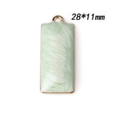 Alloy Drip Earrings Pendant Geometric Rectangular Enamel Charms 50pcs