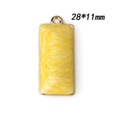 Alloy Drip Earrings Pendant Geometric Rectangular Enamel Charms 50pcs