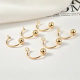 Copper C Shape Charms for DIY Jewelry Earrings 18*11mm
