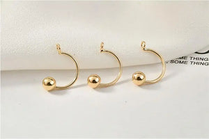 Copper C Shape Charms for DIY Jewelry Earrings 18*11mm