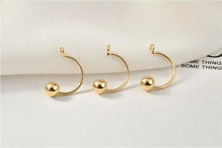 Copper C Shape Charms for DIY Jewelry Earrings 18*11mm