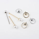 50pcs Alloy Round/Long Imitate Pearl Metal Floating Locket Charms