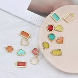 40pcs Geometric Shape Charms for Earrings & Necklaces DIY Accessory