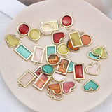 40pcs Geometric Shape Charms for Earrings & Necklaces DIY Accessory