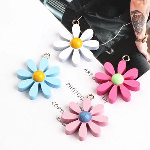 30pcs Resin Flowers Charms for DIY Earrings/Necklaces