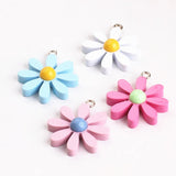 30pcs Resin Flowers Charms for DIY Earrings/Necklaces