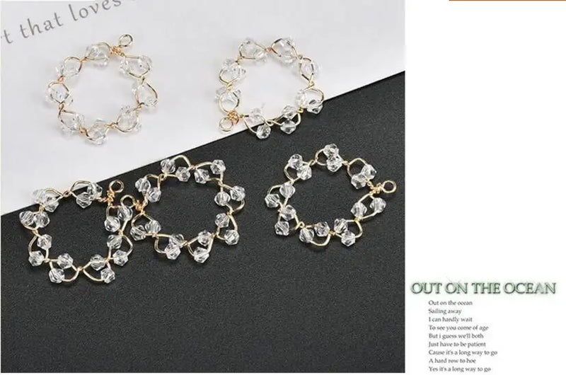 Crystal Beads Decoration Copper Charms for Earrings Pendants