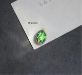 Enamel Geo Ovals Shape Alloy Charms for Jewelry Making