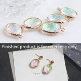 Enamel Geo Ovals Shape Alloy Charms for Jewelry Making