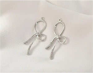 30pcs Cartoon Bow Ribbon Alloy Floating Locket Charms for Earring/Garment