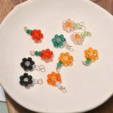 30pcs Copper Wire Beads Weave Flowers Charms Earring/Garment Accessory