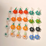 30pcs Copper Wire Beads Weave Flowers Charms Earring/Garment Accessory
