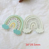 30pcs Cartoon Arched Rainbow Acrylic Beads for Earring/Garment Accessory
