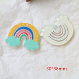 30pcs Cartoon Arched Rainbow Acrylic Beads for Earring/Garment Accessory