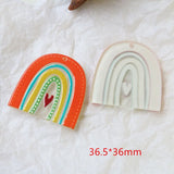 30pcs Cartoon Arched Rainbow Acrylic Beads for Earring/Garment Accessory