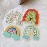 30pcs Cartoon Arched Rainbow Acrylic Beads for Earring/Garment Accessory