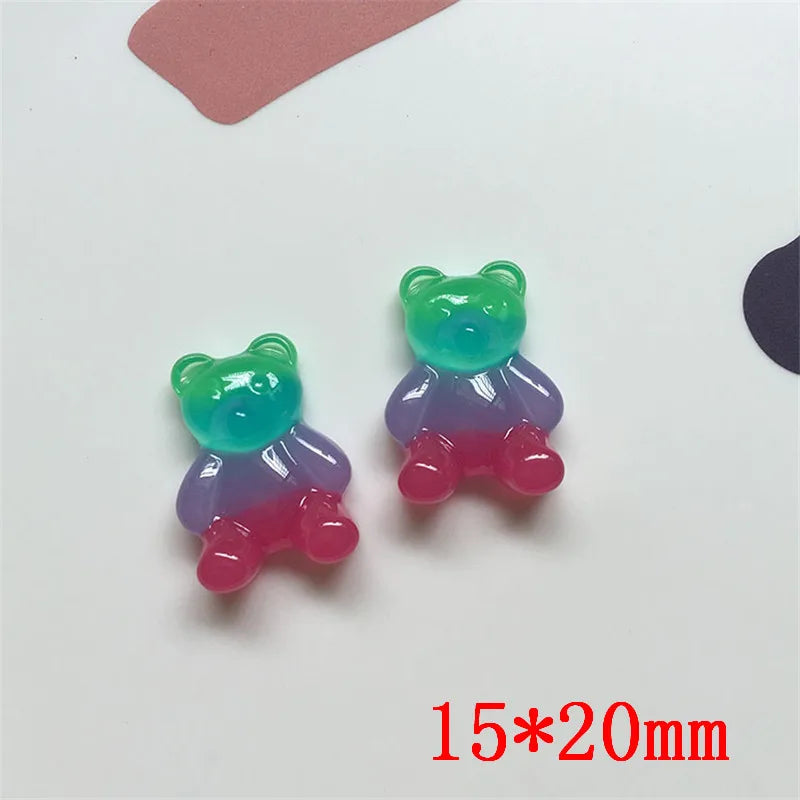 30pcs/lot Cartoon Bear Shape Flatback Beads for Earring/Garment Accessory