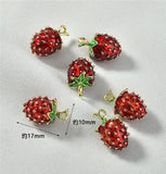 Alloy 3D Strawberry Pendants Charms for DIY Jewelry Making