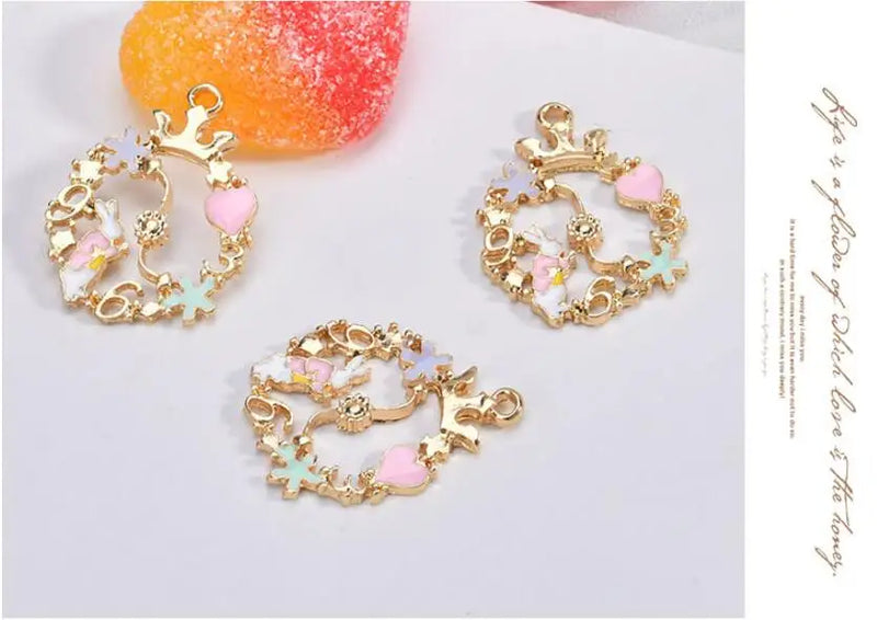 30pcs Girls/Hearts/Rabbits Alloy Locket Pendants Charms
