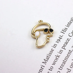 Alloy Drop Oil Funny Face Avatar Charms for Earring Accessory