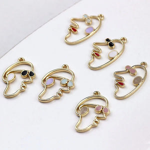 Alloy Drop Oil Funny Face Avatar Charms for Earring Accessory