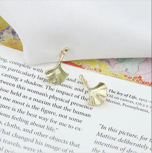 40pcs Alloy Cartoon Ginkgo Leaves Charms for Earring Accessory
