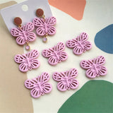Purple Rubber Paint Animals Butterfly Shape Locket Charms