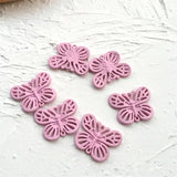 Purple Rubber Paint Animals Butterfly Shape Locket Charms