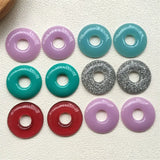 27mm Print Geometry Resin Beads, 50pcs/lot, Earring/Garment Accessory