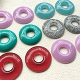27mm Print Geometry Resin Beads, 50pcs/lot, Earring/Garment Accessory