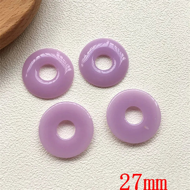 27mm Print Geometry Resin Beads, 50pcs/lot, Earring/Garment Accessory