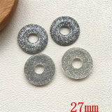 27mm Print Geometry Resin Beads, 50pcs/lot, Earring/Garment Accessory