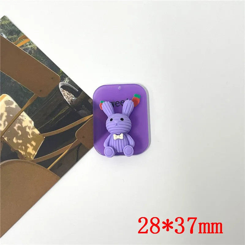 50pcs Animals Cartoon Rabbits Acrylic Beads for Earrings/Garments