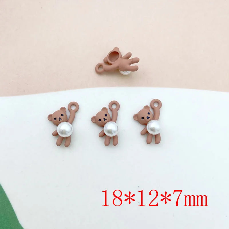 50pcs Cartoon Bear Shape Alloy Floating Locket Charms