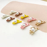 50pcs Cartoon Bear Shape Alloy Floating Locket Charms