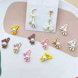 50pcs Cartoon Bear Shape Alloy Floating Locket Charms