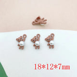 50pcs Cartoon Bear Shape Alloy Floating Locket Charms