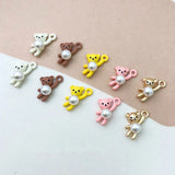 50pcs Cartoon Bear Shape Alloy Floating Locket Charms