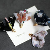 Chiffon Tassel Floral Print Earring/Garment Pendant Accessory