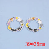 50pcs/lot Cute Cartoon Cats/Rounds Acrylic Beads for DIY Earrings/Garment