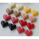 60pcs Resin Heart Beads for DIY Jewelry Making