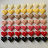 60pcs Resin Heart Beads for DIY Jewelry Making