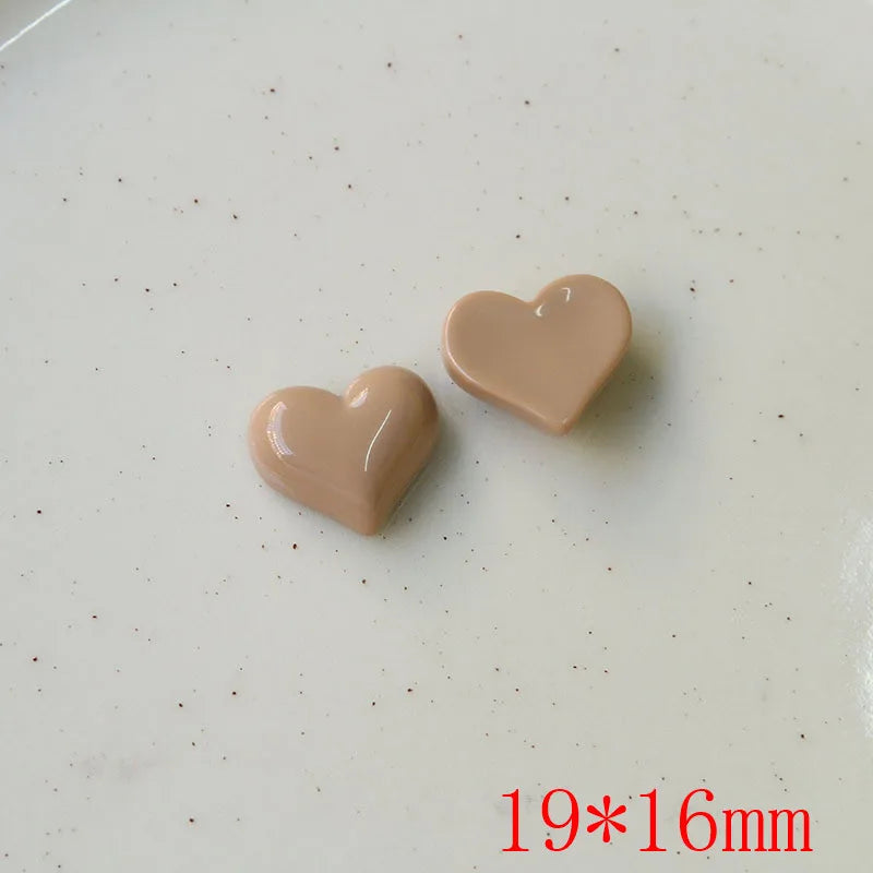 60pcs Resin Heart Beads for DIY Jewelry Making