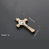 Diyalo 10Pcs Wooden INRI Crucifix Jesus Charm St. Benedict Crosses Pendant