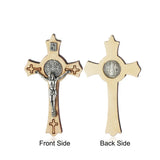 Diyalo 10Pcs Wooden INRI Crucifix Jesus Charm St. Benedict Crosses Pendant